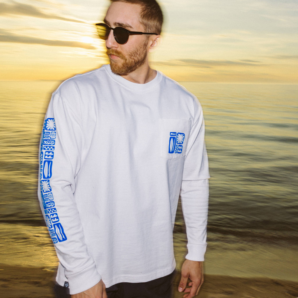 sapeur サプール　OVAL LOGO LONG SLEEVE MIINT SURF BLOCK LONG SLEEVE – M22