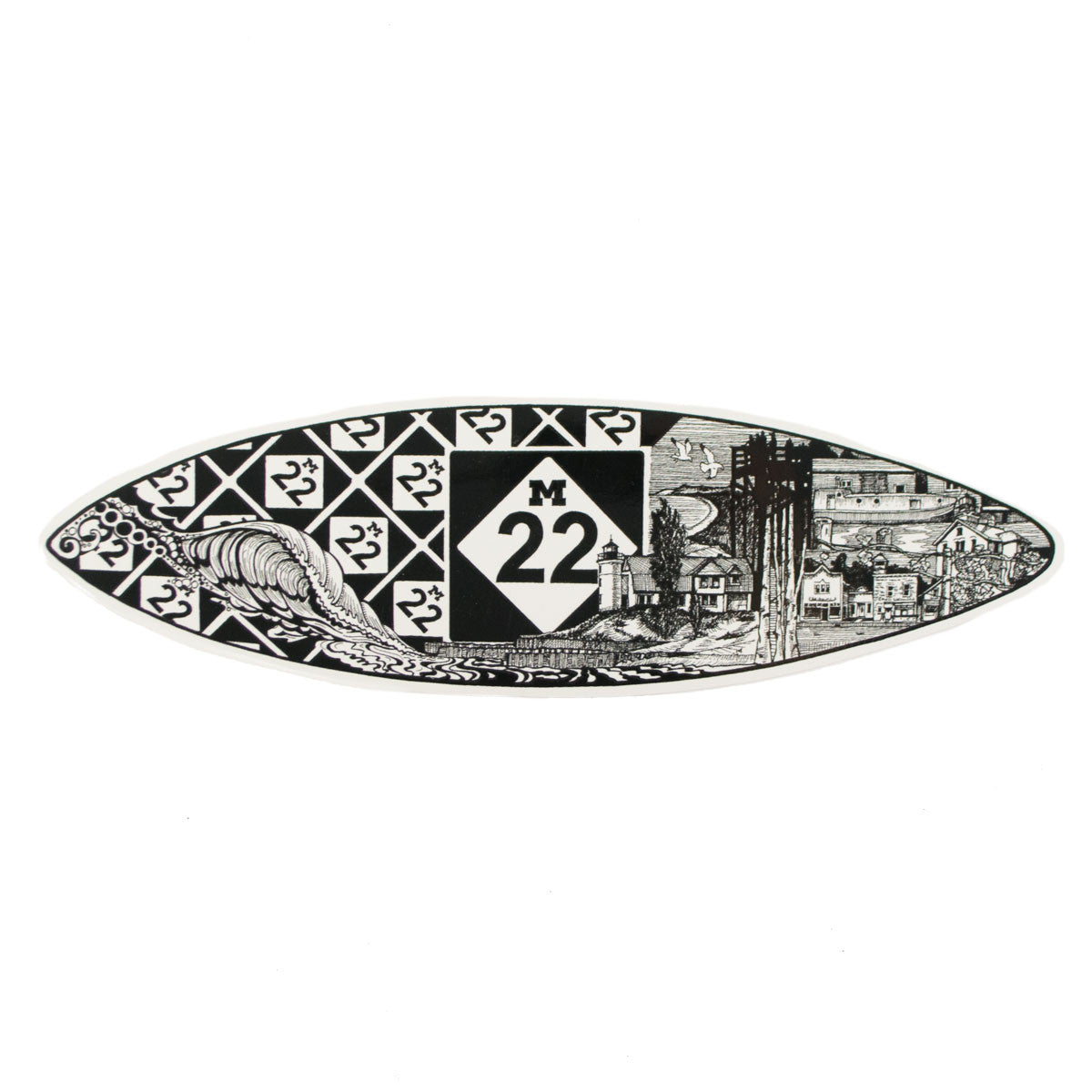 M22 Sticker SURFBOARD LINE ART STICKER – M22